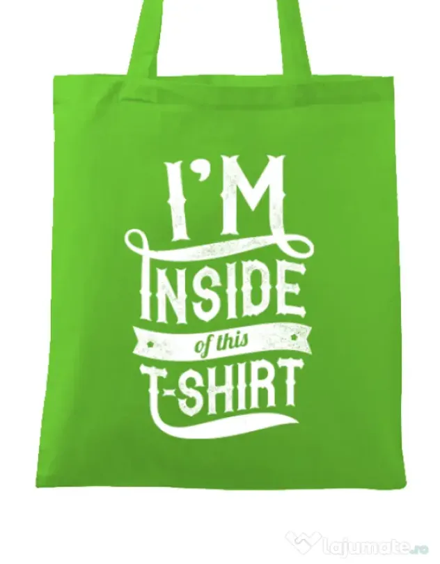 Sacosa din panza Inside my tshirt Verde mar
