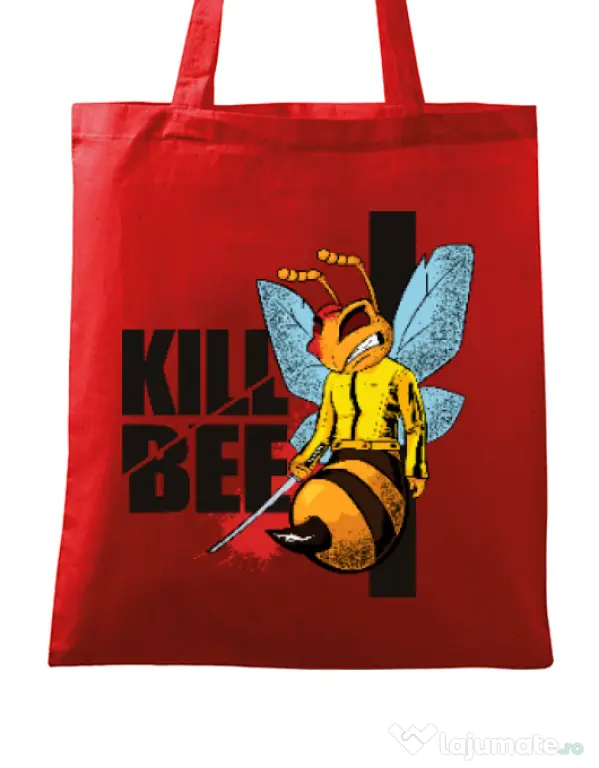 Sacosa din panza Kill bee Rosu