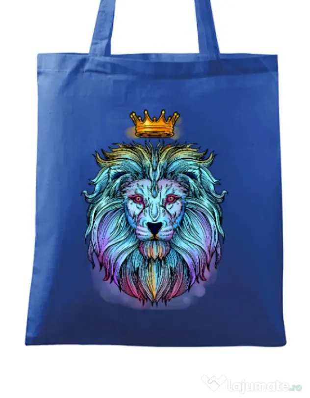 Sacosa din panza Lion king Albastru regal