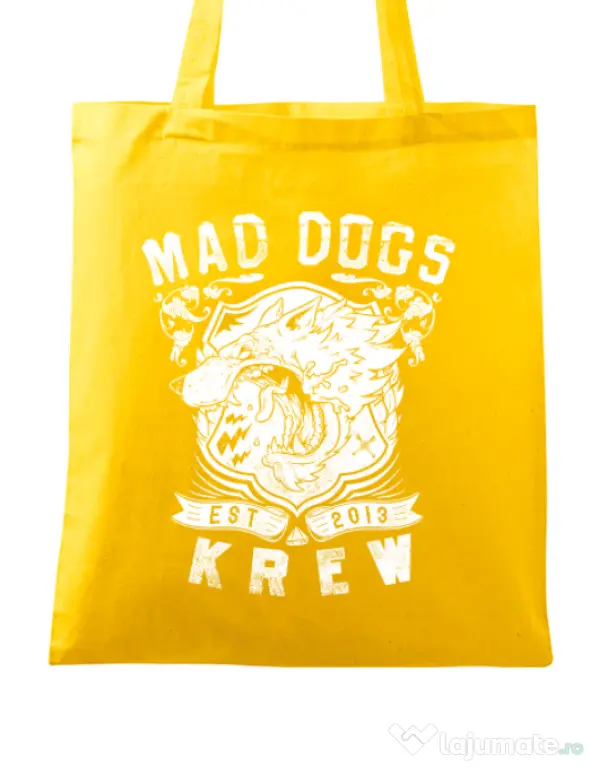 Sacosa din panza Mad dogs krew Galben