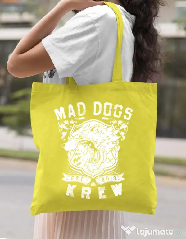 Sacosa din panza Mad dogs krew Galben