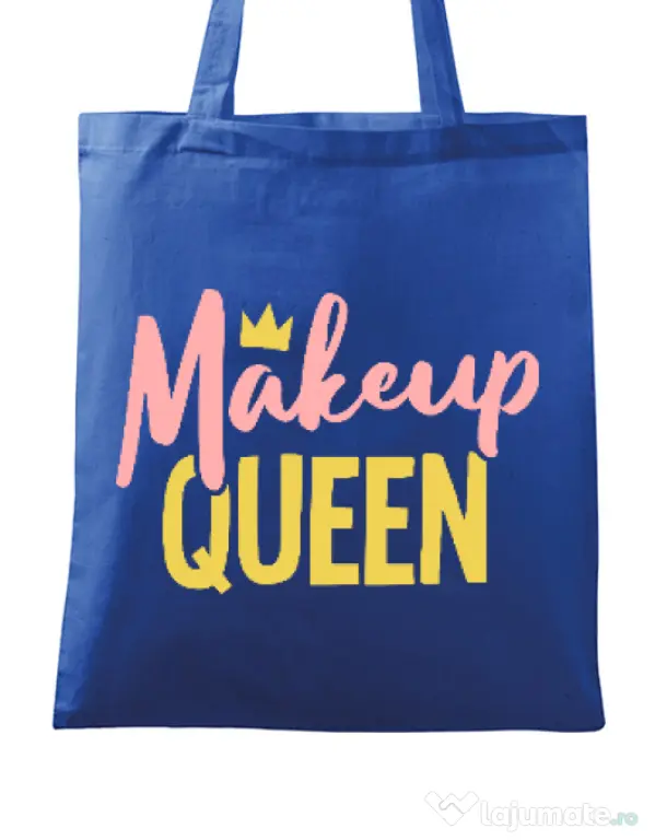 Sacosa din panza Makeup queen Albastru regal