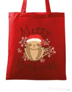 Sacosa din panza Merry slothmas Rosu