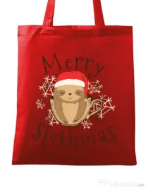 Sacosa din panza Merry slothmas Rosu
