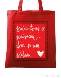 Sacosa din panza Nu am stilou Rosu