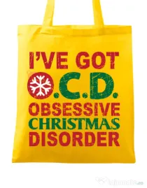 Sacosa din panza Obsessive Christmas Disorder Galben