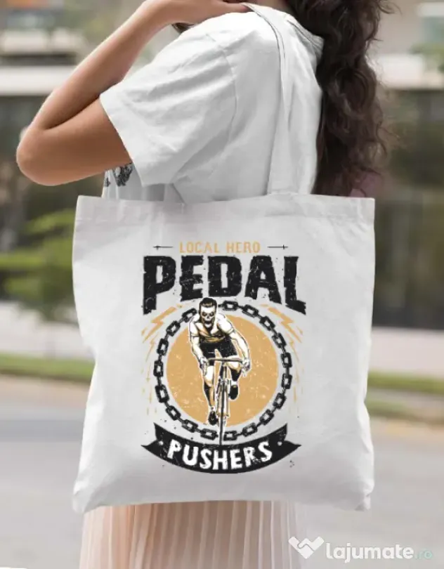 Sacosa din panza Pedal pushers Alb