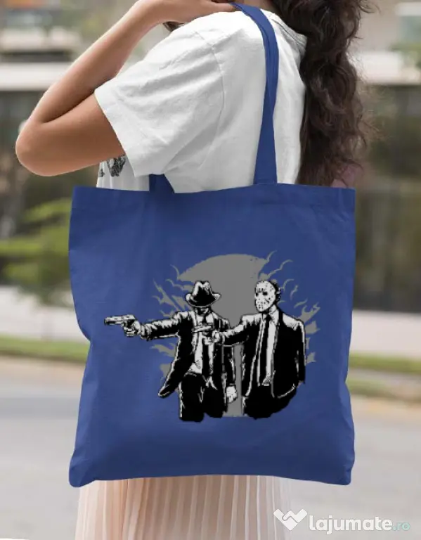Sacosa din panza Pulp killer Albastru regal