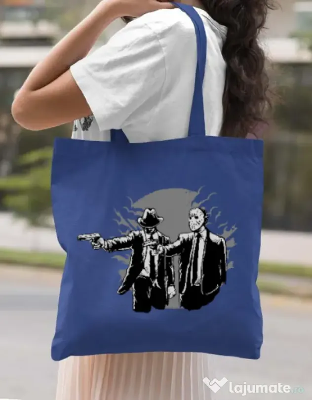 Sacosa din panza Pulp killer Albastru regal
