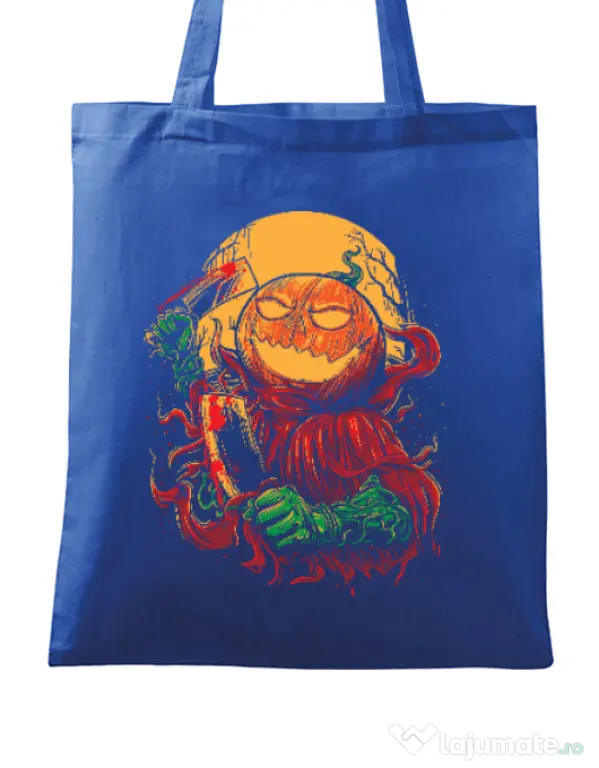 Sacosa din panza Pumpkinhead Butcher Albastru regal
