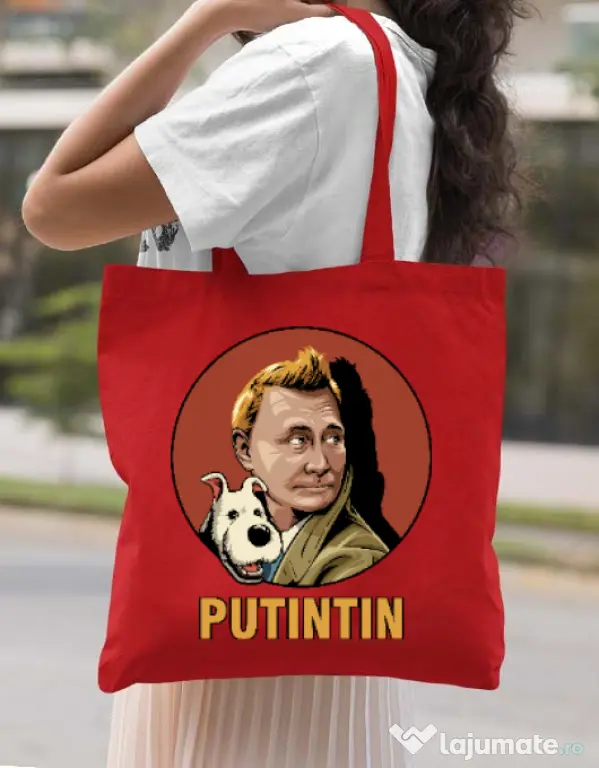 Sacosa din panza Putin Tin Rosu