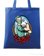 Sacosa din panza Rockabilly Nurse Albastru regal
