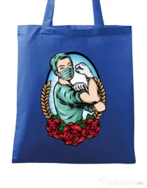Sacosa din panza Rockabilly Nurse Albastru regal