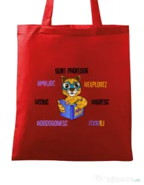 Sacosa din panza Sacoșa profesor Rosu