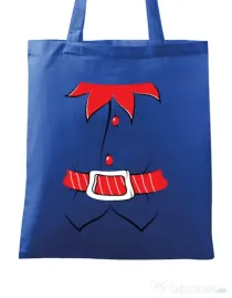Sacosa din panza Santa helper Albastru regal