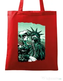 Sacosa din panza Save the liberty Rosu