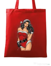 Sacosa din panza Sexy Santa Girl Rosu