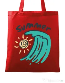 Sacosa din panza Summer Beach Rosu