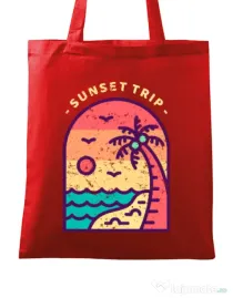 Sacosa din panza Sunset trip Rosu