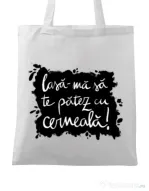 Sacosa din panza Te patez cu cerneala Alb