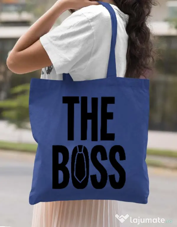 Sacosa din panza The boss Albastru regal
