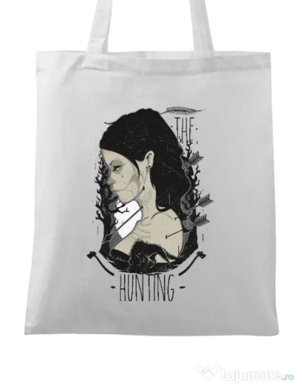 Sacosa din panza The hunting Alb