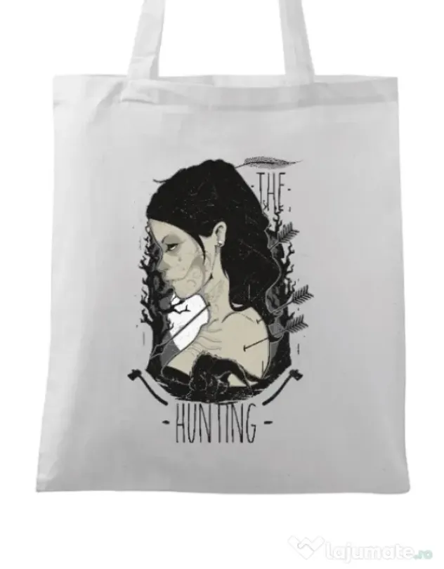 Sacosa din panza The hunting Alb