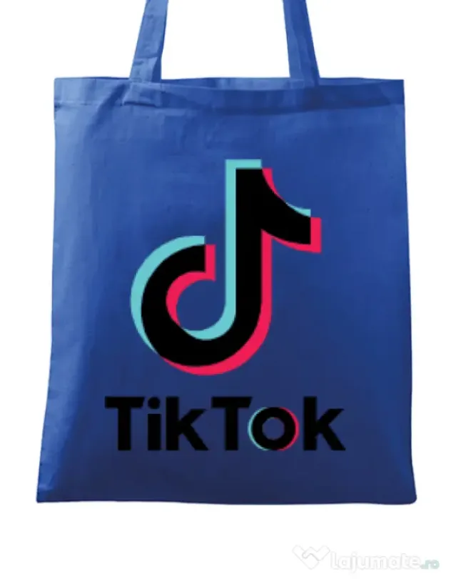Sacosa din panza Tik Tok Albastru regal