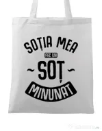 Sacosa din panza Un sot minunat Alb