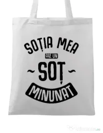 Sacosa din panza Un sot minunat Alb