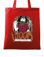 Sacosa din panza Wood you be mine Rosu