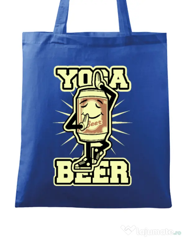Sacosa din panza Yoga beer Albastru regal