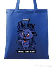 Sacosa din panza You hold the key Albastru regal