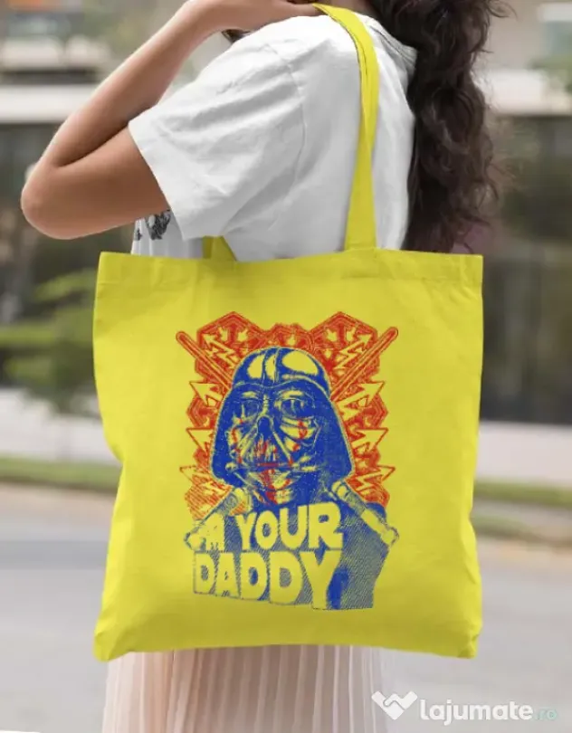 Sacosa din panza Your daddy Galben