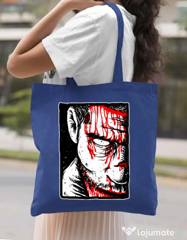 Sacosa din panza Zomblood Albastru regal
