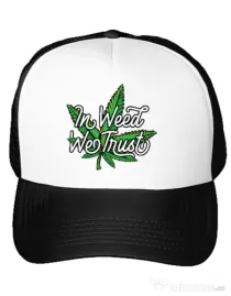 Sapca personalizata In weed we trust Alb
