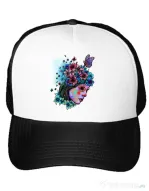 Sapca personalizata Lady and flowers Alb