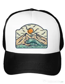 Sapca personalizata Mountain and wave Alb