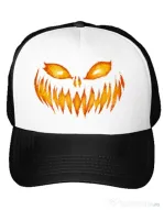 Sapca personalizata Scary pumpkin face Alb