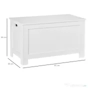 HOMCOM Banca de Depozitare Multifunctionala din Lemn MDF, 2 Manere si Deschidere cu Blocare de Siguranta, 81x40x46cm, Alb 