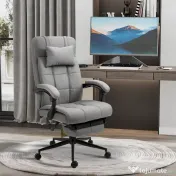 Vinsetto Scaun de Birou Ergonomic Rabatabil cu Tetiera și Suport pentru Picioare Detasabil, Confort Superior, Negru | Aosom Romania