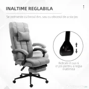 Vinsetto Scaun de Birou Ergonomic Rabatabil cu Tetiera și Suport pentru Picioare Detasabil, Confort Superior, Negru | Aosom Romania