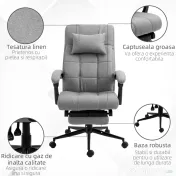 Vinsetto Scaun de Birou Ergonomic Rabatabil cu Tetiera și Suport pentru Picioare Detasabil, Confort Superior, Negru | Aosom Romania