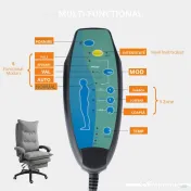 Scaun de birou ergonomic Vinsetto cu inclinare si masaj in 6 Puncte, inaltime reglabila, 70x62x120-130 cm, Gri | Aosom Romania