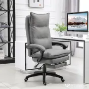 Scaun de birou ergonomic Vinsetto cu inclinare si masaj in 6 Puncte, inaltime reglabila, 70x62x120-130 cm, Gri | Aosom Romania