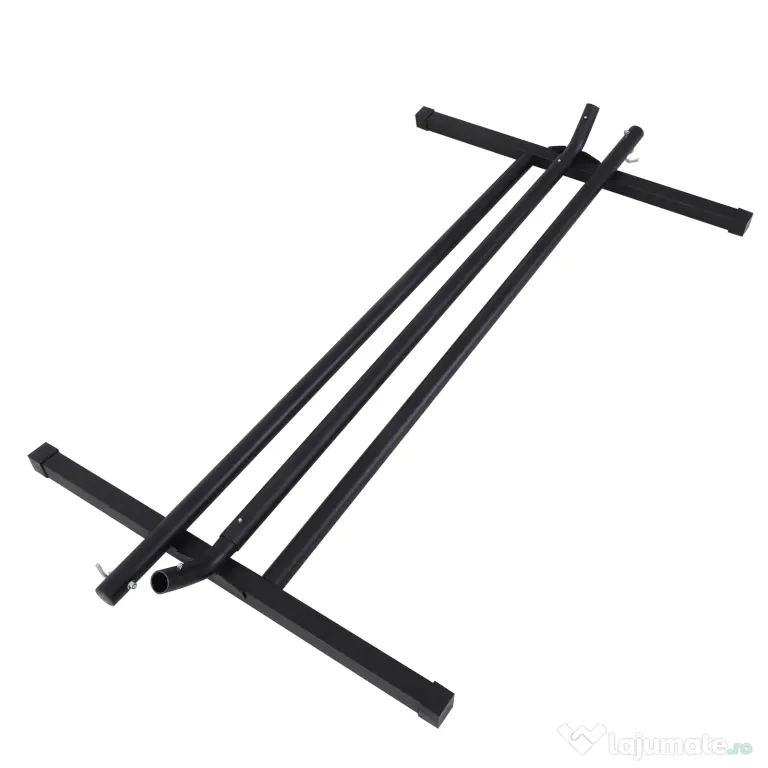Outsunny Suport pentru Hamac, Capacitate Maximă 150Kg, Structură din Metal Rezistent, Negru, 360x92x115cm | Aosom Romania