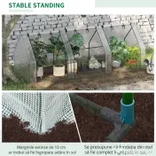 Outsunny Seră de Grădină Tip Tunel din PE pentru Cultivarea Plantelor și Florilor, cu Uși cu Fermoar, 270x90x90 cm, Alb | Aosom Romania 