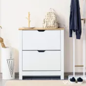 HOMCOM Dulap Hol, Capacitate 12 Perechi Max, dulap pantofi cu 2 Rafturi Reglabile și Detașabile, 72x26x80 cm, Alb | Aosom Romania 
