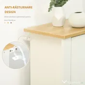 HOMCOM Dulap Hol, Capacitate 12 Perechi Max, dulap pantofi cu 2 Rafturi Reglabile și Detașabile, 72x26x80 cm, Alb | Aosom Romania 