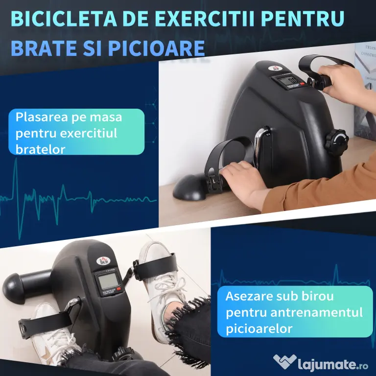 HOMCOM Mini dispozitiv de pedalare, aparat de fitness pentru pedalare | Aosom Romania
